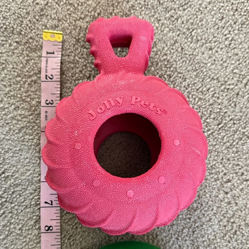 Durable Dog Chew & Fetch Toy Set - Pink, Green, Yellow